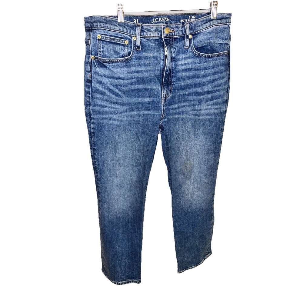 J. Crew Slim Boyfriend Jeans Womens 31 Blue Medium Wash Relaxed Slim Straight